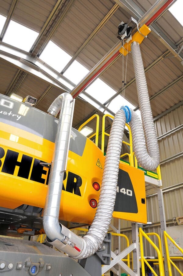 Rail Systems for vehicle exhaust extraction