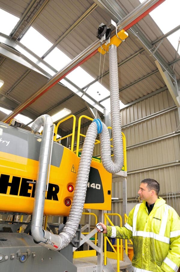 Rail Systems for vehicle exhaust extraction