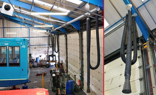 Spring Balancer used in extracting exhaust fumes