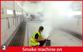 turning on the smoke machine